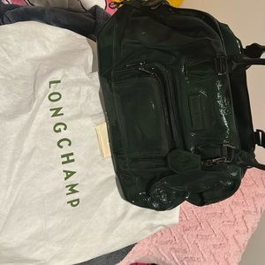 Longchamp patent leather satchel
